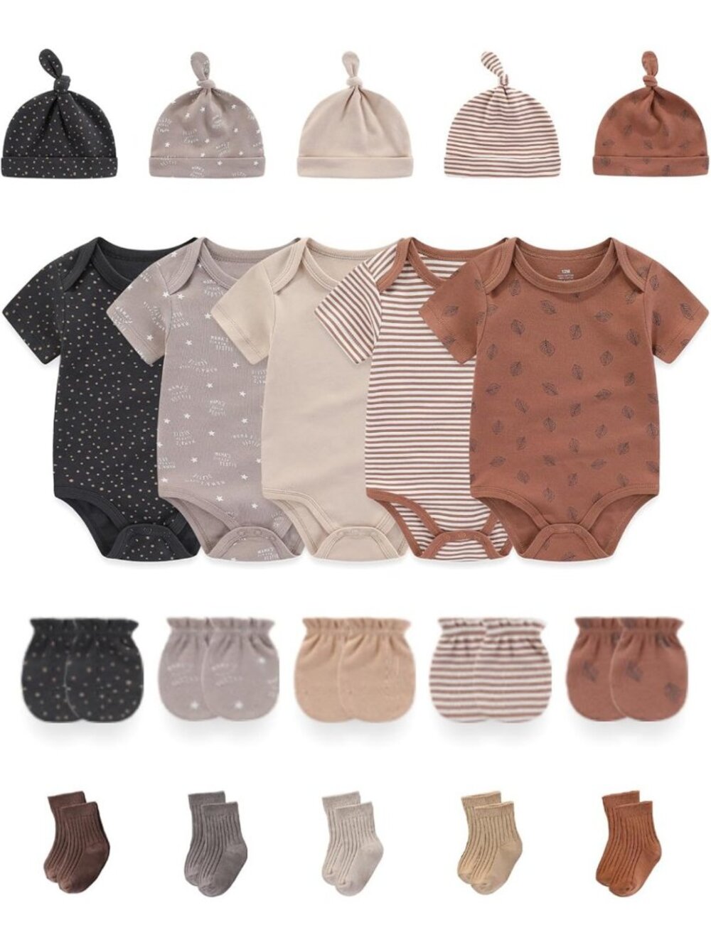Unisex Baby Bodysuit & Accessories Set | Cute Infant Clothes Outfit for Newborns